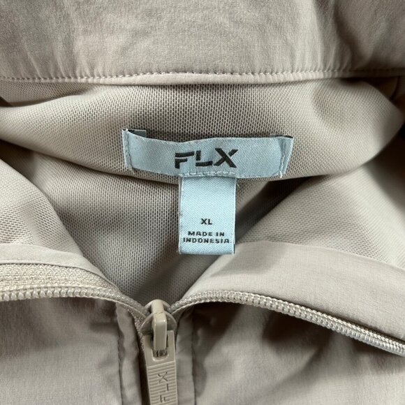 FLX Convertible Tan Black Peplum Hem Full Zip Athleticwear Jacket Size XL - Picture 5 of 12
